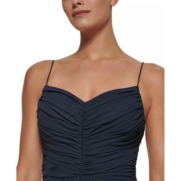 DKNY Ruched-Bodice Gown in Spring Navy - Size 2 - NWT - Picture 2 of 3